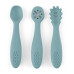 PETITE&MARS Set 3 ks silikonových tréninkových lžiček Take&Match Frosted Sky 6m+