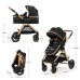 KINDERKRAFT Kočárek kombinovaný 3v1 Esme Pro Pure Black