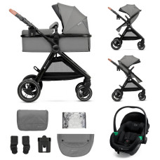 KINDERKRAFT Kočárek kombinovaný 3v1 Esme Pro Moonlight Grey