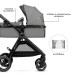 KINDERKRAFT Kočárek kombinovaný 3v1 Esme Pro Moonlight Grey