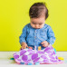 BRIGHT STARTS Mazlící dečka na C kroužku Little Taggies fialové tečky 0 m+