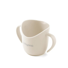 BABYONO Hrnek ergonomický s oušky 120ml Beige, 6m+