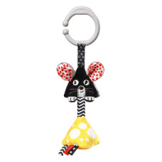 BABYONO Hračka závěsná kontrastní na C kroužku Mouse 0 m+