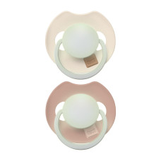 LOVI Dudlík svítící silikonový dynamický Prime 18m+ 2ks Ivory/Blush