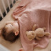 BABYONO Deka pletená bambusová Pink