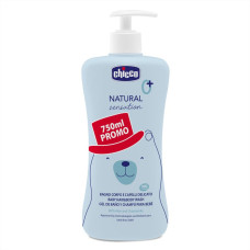 CHICCO Šampon na vlasy a tělo Natural Sensation s aloe a heřmánkem 750 ml, 0 m+