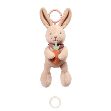 BABYONO Hračka hudební na C-kroužku Rabbit Karo 0m+