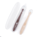 PETITE&MARS Silikonové lžičky s pouzdrem, sada 2 ks, Take&Match Sand - Cocoa 6m+