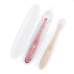 PETITE&MARS Silikonové lžičky s pouzdrem, sada 2 ks, Take&Match Sand - Rose 6m+