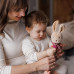BABYONO Hračka pískací s kousátkem Rabbit Karo 3m+