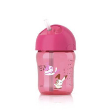 Philips AVENT @Hrneček s brčkem 260 ml růžový