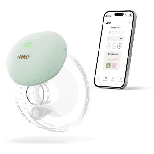 NENO Odsávačka mléka Ovio Twin Duo bezdrátová hands-free mušlová 3-fázová s aplikací, 2 × 180 ml NENO Odsávačka mléka Ovio Twin Duo bezdrátová hands-free mušlová 3-fázová s aplikací, 2 × 180 ml