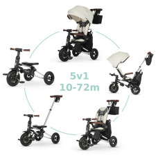 QPLAY Tříkolka Nova Deluxe 5v1 Beige, 10-72 měsíců