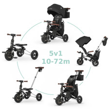 QPLAY Tříkolka Nova Deluxe 5v1 Black, 10-72 měsíců