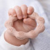 BABYONO Kousátko silikonové Kroužek Beige