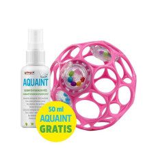 OBALL Hračka Oball RATTLE 10 cm 0m+ dark pink + 50 ml Aquaint