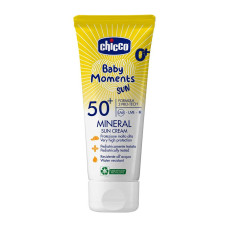 CHICCO Krém dětský na opalování s minerály SPF50+ Baby Moments Sun 75ml, 0m+