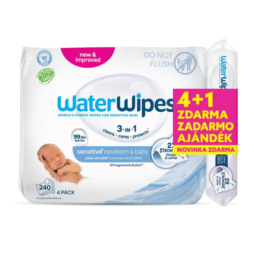 4x WATERWIPES Ubrousky vlhčené 60 ks (240 ks) + Soothing clean ubrousky 60 ks ZDARMA 4x WATERWIPES Ubrousky vlhčené 60 ks (240 ks) + Soothing clean ubrousky 60 ks ZDARMA