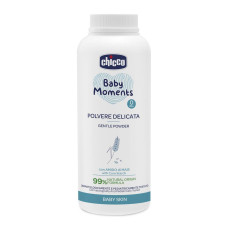 CHICCO Baby Moments dětský pudr s kaolinem a kukuřičným škrobem 99 % přírodních ingrediencí, 130 g