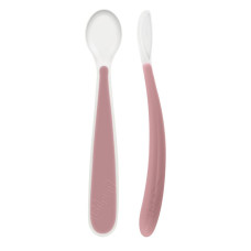CHICCO Lžička silikonová Soft růžová 2ks, 6m+