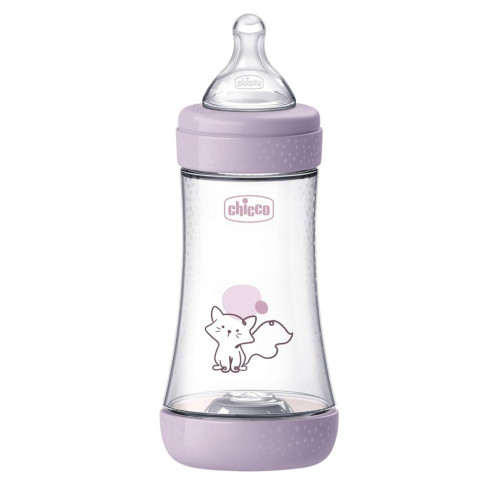 CHICCO Láhev kojenecká antikoliková Perfect5 240 ml dívka střední průtok 2m+ CHICCO Láhev kojenecká antikoliková Perfect5 240 ml dívka střední průtok 2m+