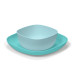 CHICCO Set jídelní - miska a talíř blue 12m+