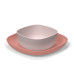 CHICCO Set jídelní - miska a talíř pink 12m+