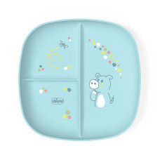 CHICCO Talíř dělený blue 12m+