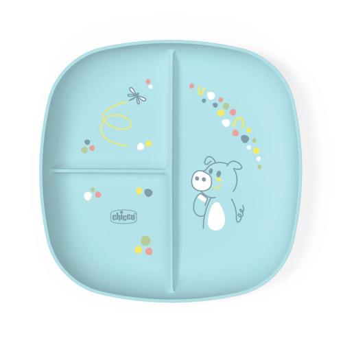CHICCO Talíř dělený blue 12m+ CHICCO Talíř dělený blue 12m+