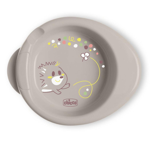 CHICCO Talíř protiskluzový udržující teplé jídlo grey 6m+ CHICCO Talíř protiskluzový udržující teplé jídlo grey 6m+