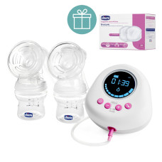CHICCO Odsávačka mateřského mléka duo elektrická Double pink + CHICCO Vložky do podprsenky 30ks