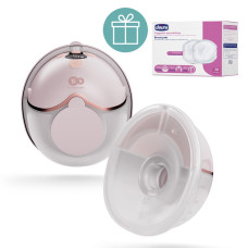 KINDERKRAFT Odsávačka mateřského mléka Single Hands-free Mamaflow Pink + CHICCO Vložky do podprsenky