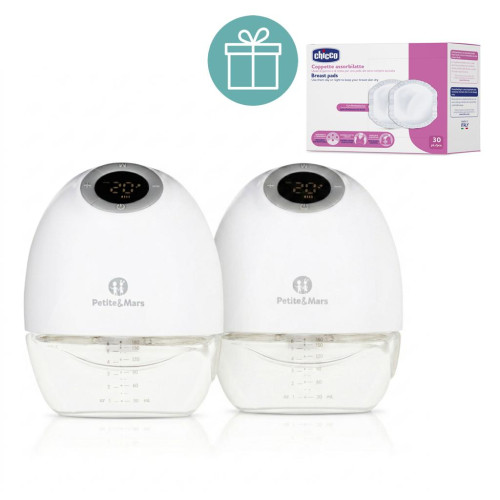 PETITE&MARS Odsávačka mateřského elektrická handsfree Gaia Duo + CHICCO Vložky do podprsenky 30ks PETITE&MARS Odsávačka mateřského elektrická handsfree Gaia Duo + CHICCO Vložky do podprsenky 30ks