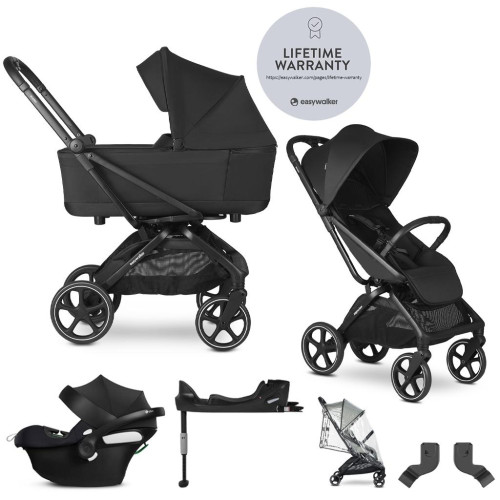 EASYWALKER SET Kočárek kombinovaný 4v1 Rockey L Pure Black + CYBEX Aton B2 i-Size + základna EASYWALKER SET Kočárek kombinovaný 4v1 Rockey L Pure Black + CYBEX Aton B2 i-Size + základna
