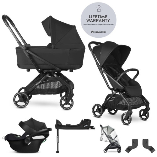 EASYWALKER SET Kočárek kombinovaný 4v1 Rockey M Pure Black + CYBEX Aton B2 i-Size + základna EASYWALKER SET Kočárek kombinovaný 4v1 Rockey M Pure Black + CYBEX Aton B2 i-Size + základna