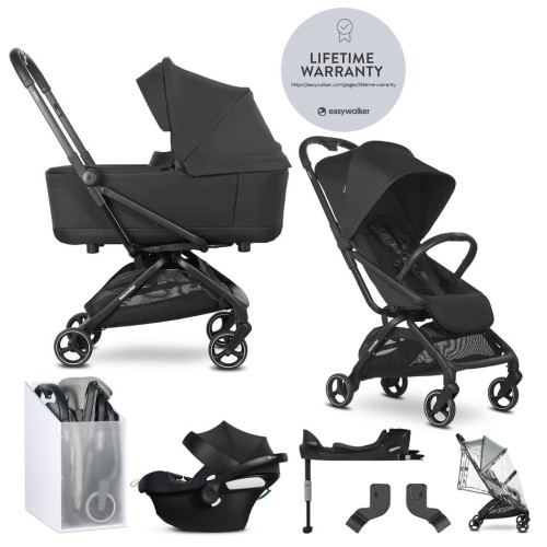 EASYWALKER SET Kočárek kombinovaný 4v1 Rockey S Pure Black + CYBEX Aton B2 i-Size + základna EASYWALKER SET Kočárek kombinovaný 4v1 Rockey S Pure Black + CYBEX Aton B2 i-Size + základna