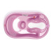 OK BABY SET Vanička rostoucí protiskluzová Onda Evolution 0–12m Pink + podpůrné lišty na vanu