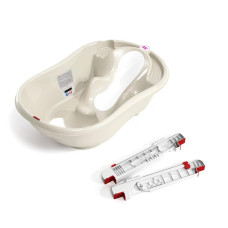 OK BABY SET Vanička rostoucí protiskluzová Onda Evolution 0–12m White + podpůrné lišty na vanu