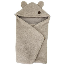 EKO Fusak do autosedacky bouclé s bavlnou Dark Beige 110x100cm