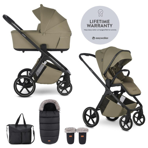 EASYWALKER Set kočárek 2v1 Zoey Go Moss Green XXL Limited s příslušenstvím EASYWALKER Set kočárek 2v1 Zoey Go Moss Green XXL Limited s příslušenstvím