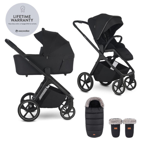 EASYWALKER Set kočárek 2v1 Zoey Go Pure Black XL s příslušenstvím EASYWALKER Set kočárek 2v1 Zoey Go Pure Black XL s příslušenstvím