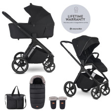 EASYWALKER Set kočárek 2v1 Zoey Go Pure Black XXL Limited s příslušenstvím
