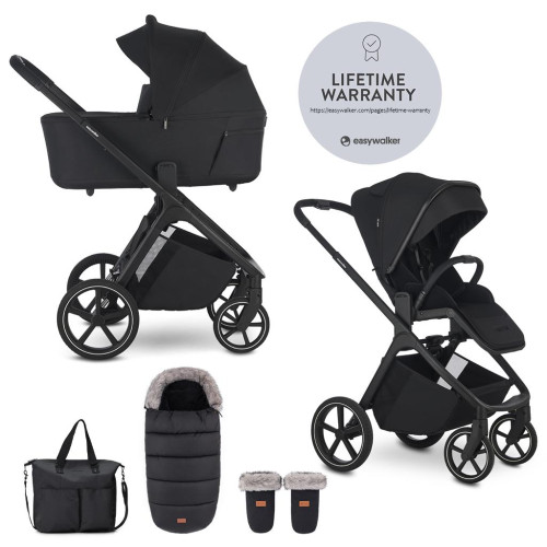 EASYWALKER Set kočárek 2v1 Zoey Go Pure Black XXL Limited s příslušenstvím EASYWALKER Set kočárek 2v1 Zoey Go Pure Black XXL Limited s příslušenstvím