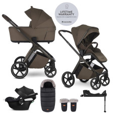EASYWALKER Set kočárek 4v1 Zoey Go Chestnut Brown XL + CBX Aton B2 i-Size + CYBEX Base One