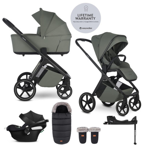 EASYWALKER Set kočárek 4v1 Zoey Go Mineral Green XL + CBX Aton B2 i-Size + CYBEX Base One EASYWALKER Set kočárek 4v1 Zoey Go Mineral Green XL + CBX Aton B2 i-Size + CYBEX Base One