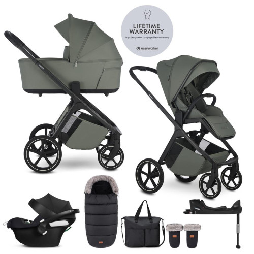 EASYWALKER Set kočárek 4v1 Zoey Go Mineral Green XXL Limited + CBX Aton B2 i-Size + Cybex Base One EASYWALKER Set kočárek 4v1 Zoey Go Mineral Green XXL Limited + CBX Aton B2 i-Size + Cybex Base One