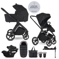 EASYWALKER Set kočárek 4v1 Zoey Go Pure Black XXL Limited + CBX Aton B2 i-Size + Cybex Base One