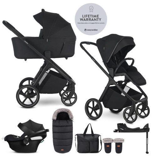 EASYWALKER Set kočárek 4v1 Zoey Go Pure Black XXL Limited + CBX Aton B2 i-Size + Cybex Base One EASYWALKER Set kočárek 4v1 Zoey Go Pure Black XXL Limited + CBX Aton B2 i-Size + Cybex Base One