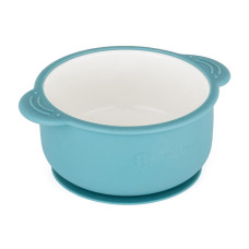PETITE&MARS Miska keramická se silikonovým obalem Teal Blue