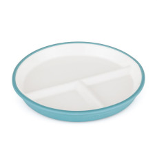 PETITE&MARS Talíř keramický se silikonovým obalem Teal Blue